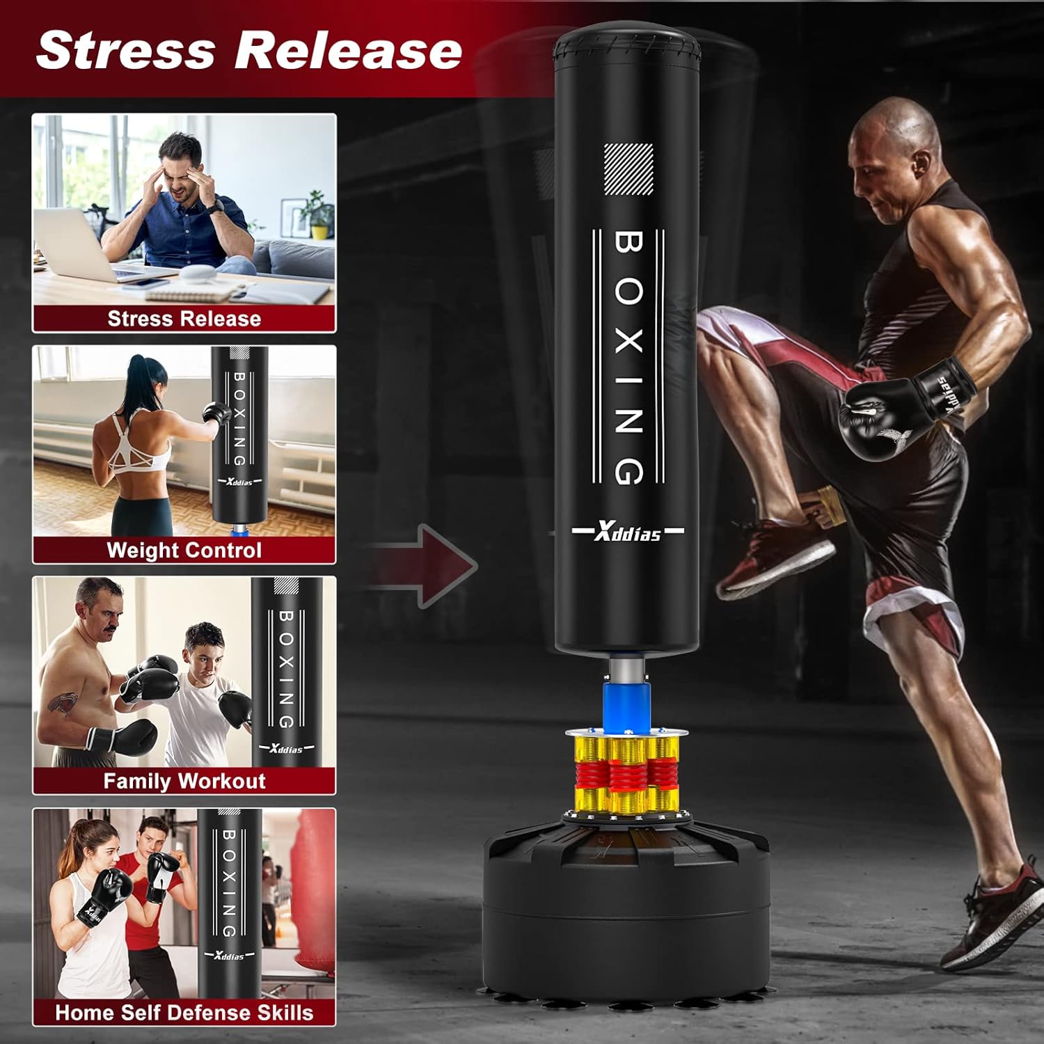 XDDIAS freestanding punching bag